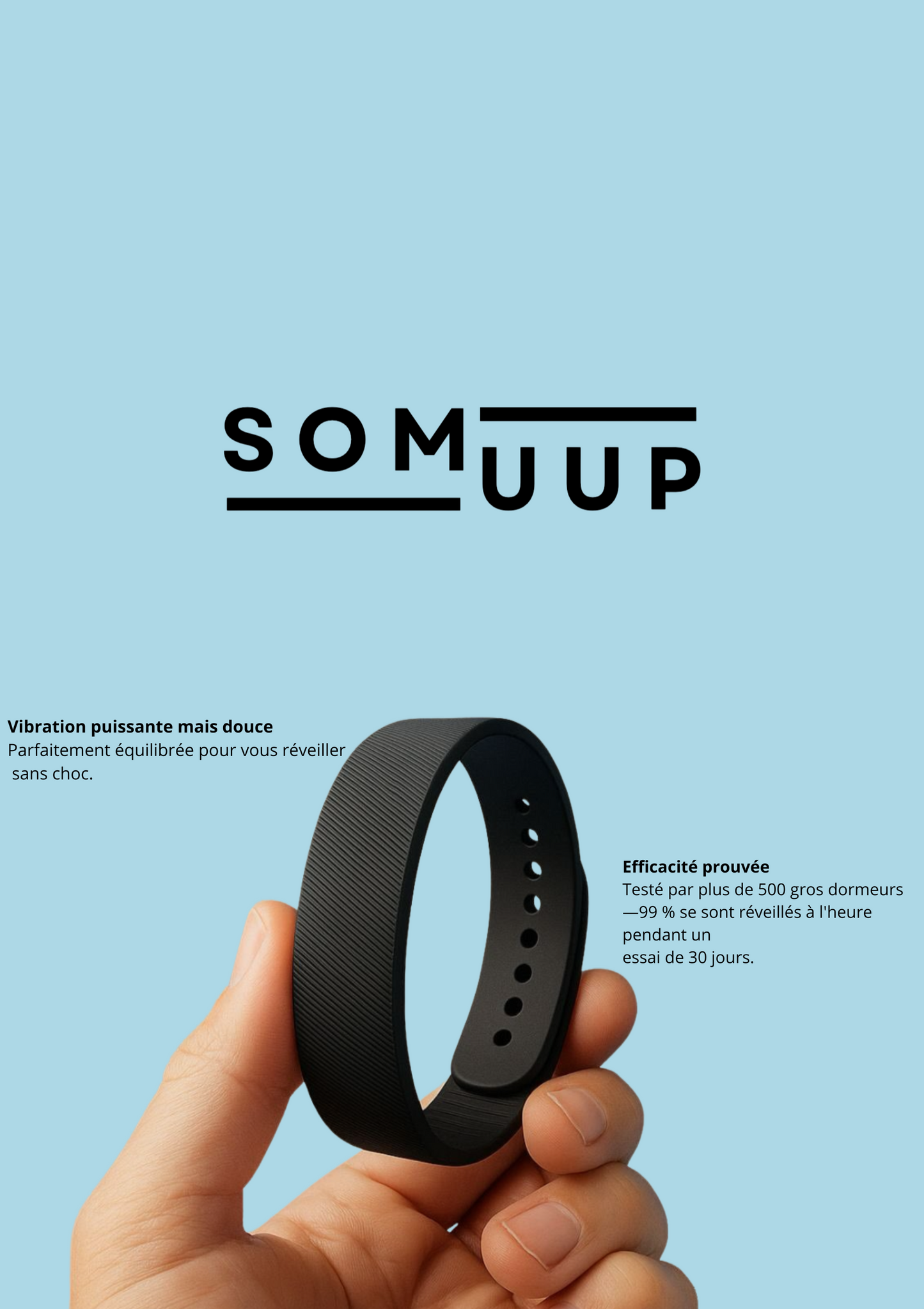 SomUUp Silence  – Bracelet Réveil Vibrant & Bien-Être du Sommeil